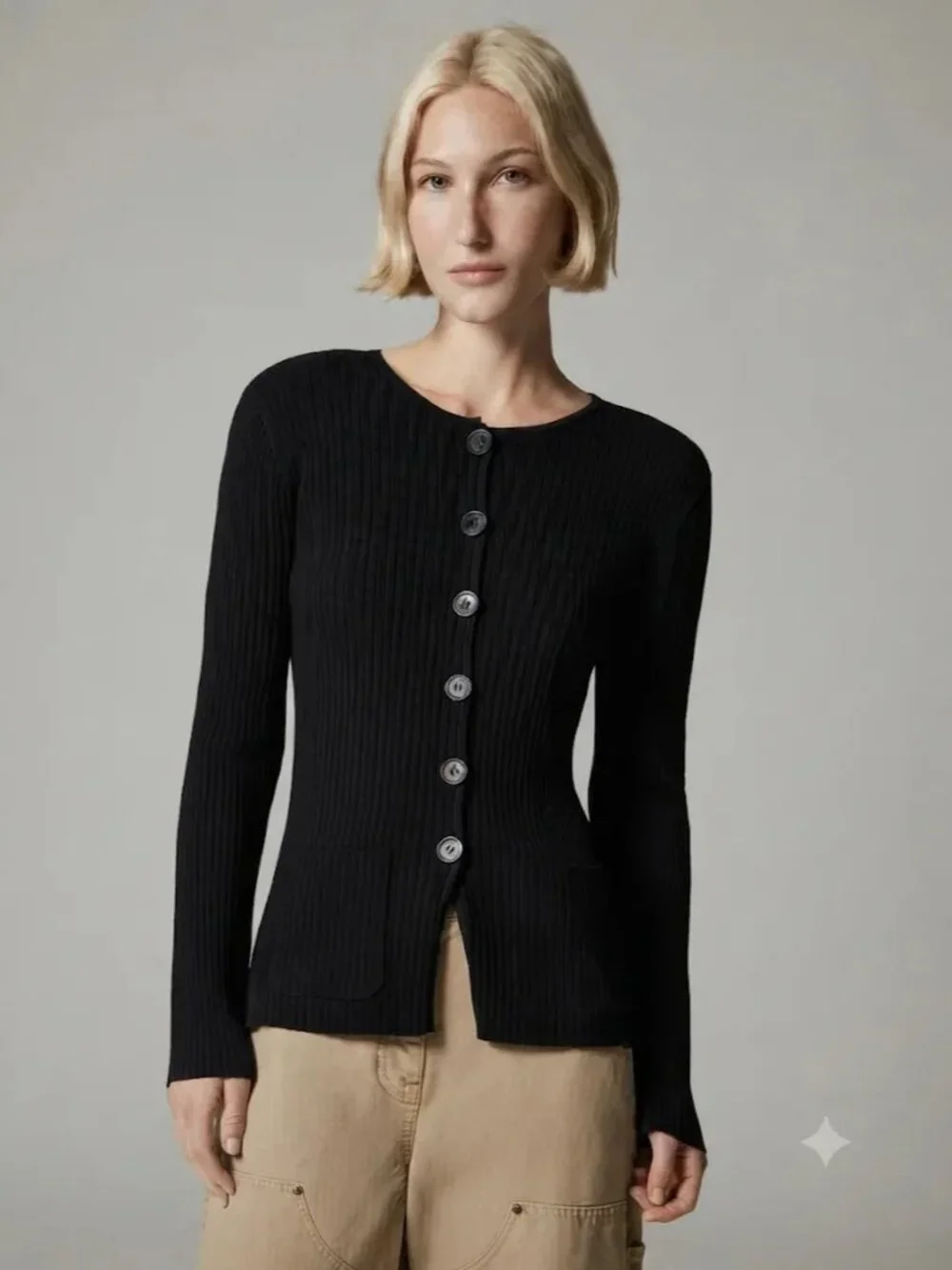 NWT J.Crew Super Stretch Ribbed Cardigan Knit Button-Front Sweater Size S